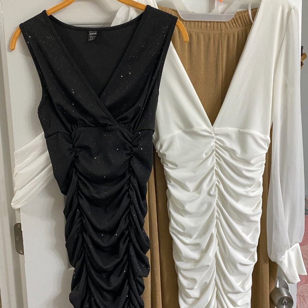 Lk New ~2 Bodycon Mini Dresses~Sm-1Blk~1Wht - Picture 13 of 16